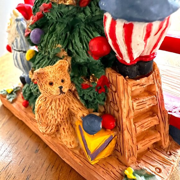 VTG Gift Collection Candle Holder New Christmas Tree Santa Long Johns Teddy Bea - Picture 2 of 12